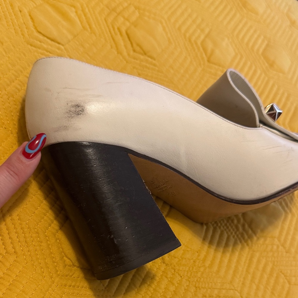 Valentino Garavani Uptown Ivory Fringe Loafer Pump Shoes Size 39.5 - Picture 9 of 16